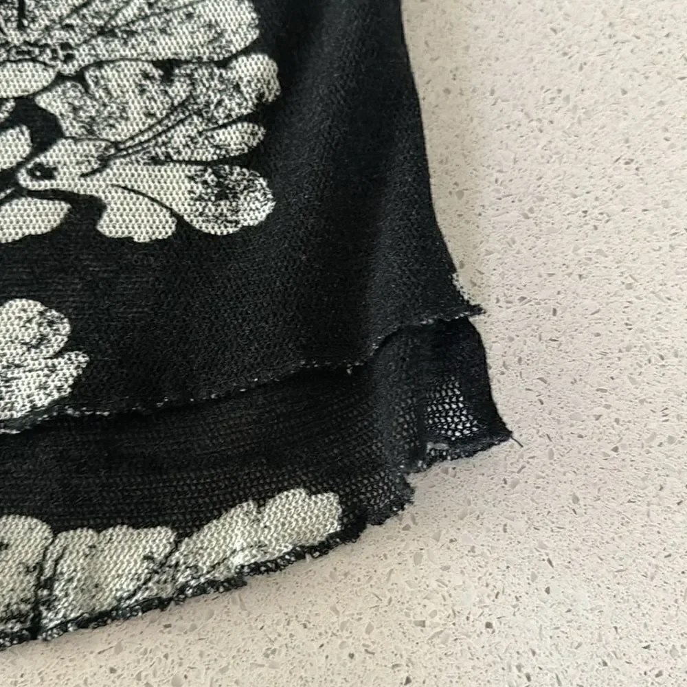 NWOT Free People Poppy Tube Top Black Floral Cropped L Removable Straps Smock